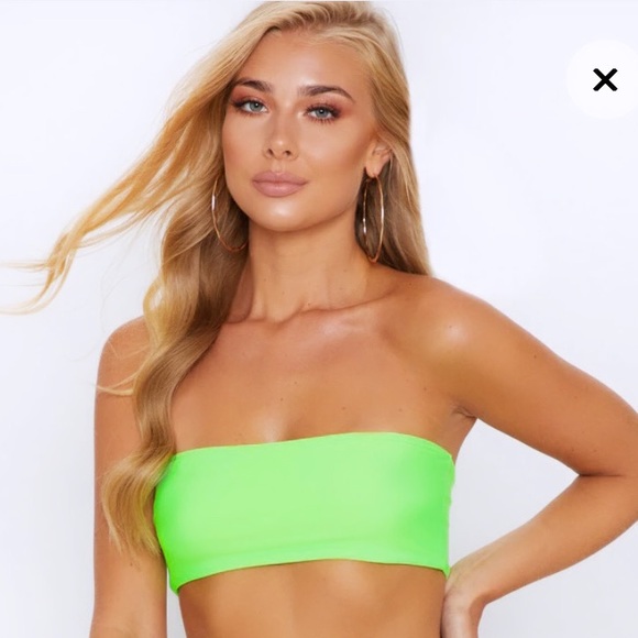 Green Neon Bandeau Bikini - Picture 2 of 5